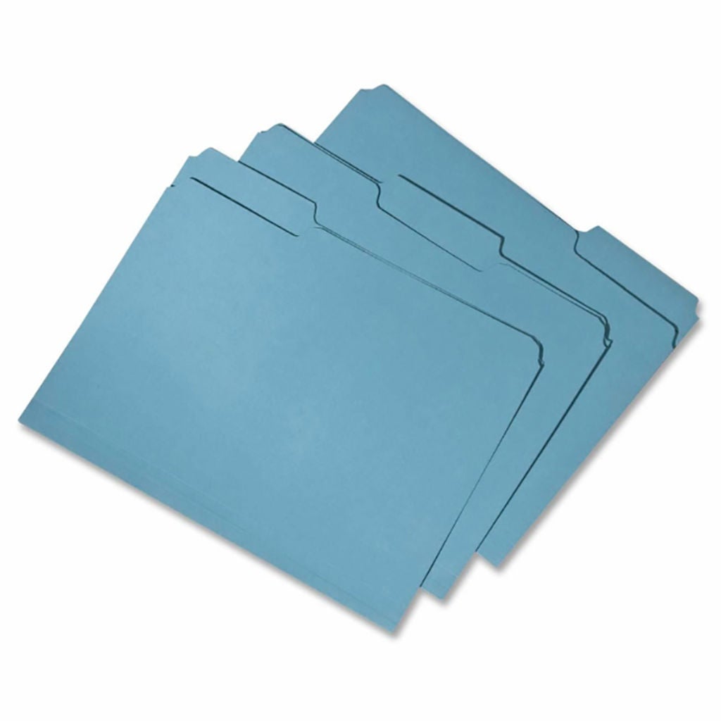 RECYCLED FILE FOLDERS DOUBLEPLY PROCESS CHLORINE FREE, BLUE