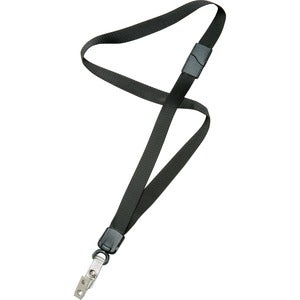 NECK LANYARD, STRAP STYLE, CLIP, BLACK, 36 X .75