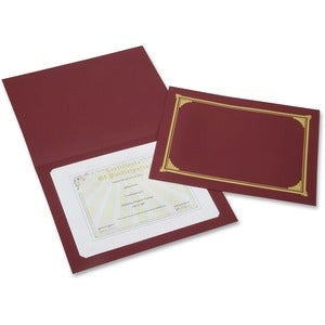 CERTIFICATE HOLDERS GOLDFOILED DESIGN BURGUNDY