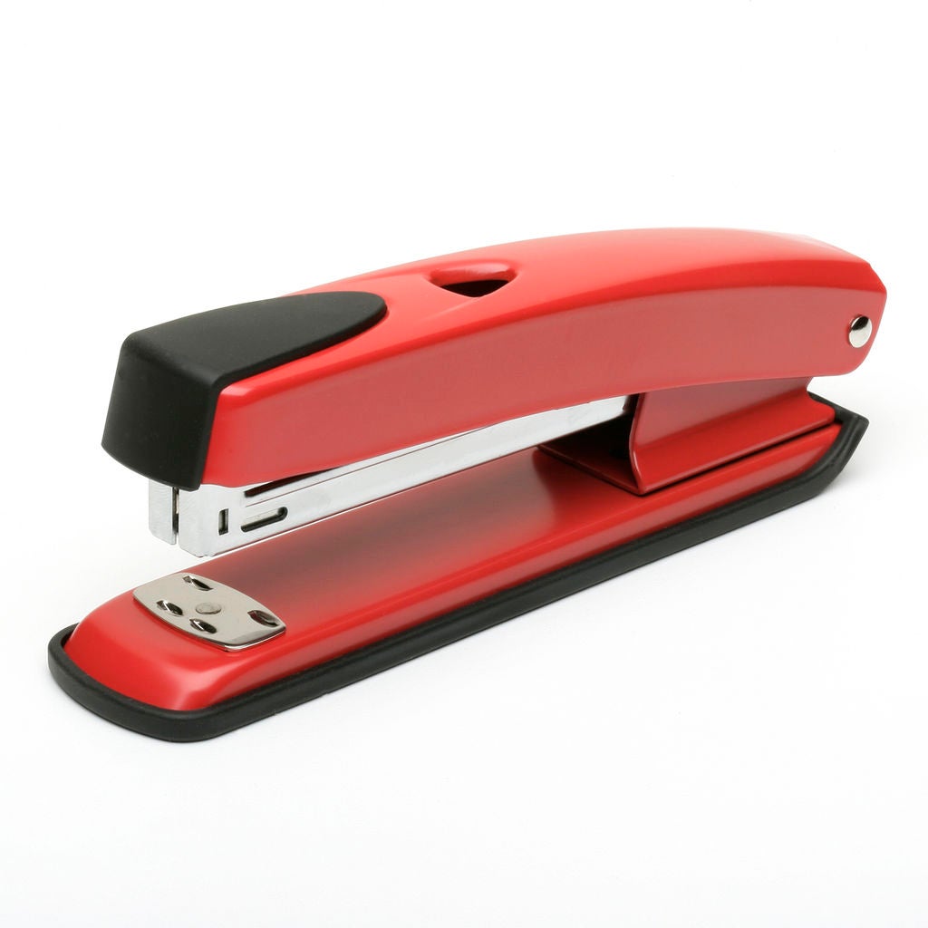 STAPLER, CONTEMPORARY DESIGN, ALL METAL, RED