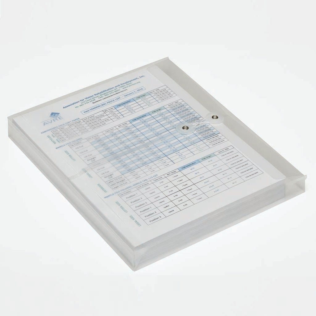 SKILCRAFT STRINGTIE SIDE LOADING EXPANSION ENVELOPE CLEAR