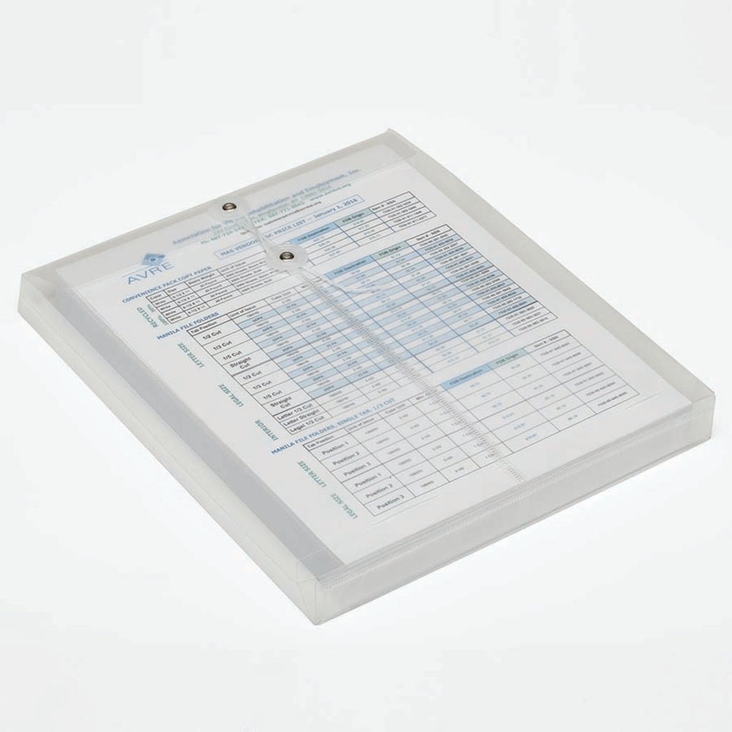 SKILCRAFT STRINGTIE TOP LOADING EXPANSION ENVELOPE CLEAR