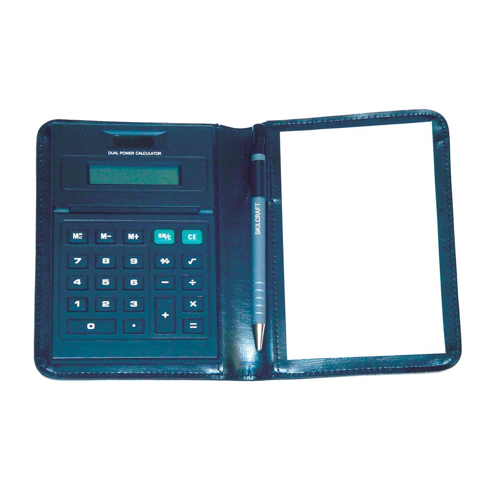 PALMSIZE PORTFOLIO WITH 8DIGIT CALCULATOR BLACK