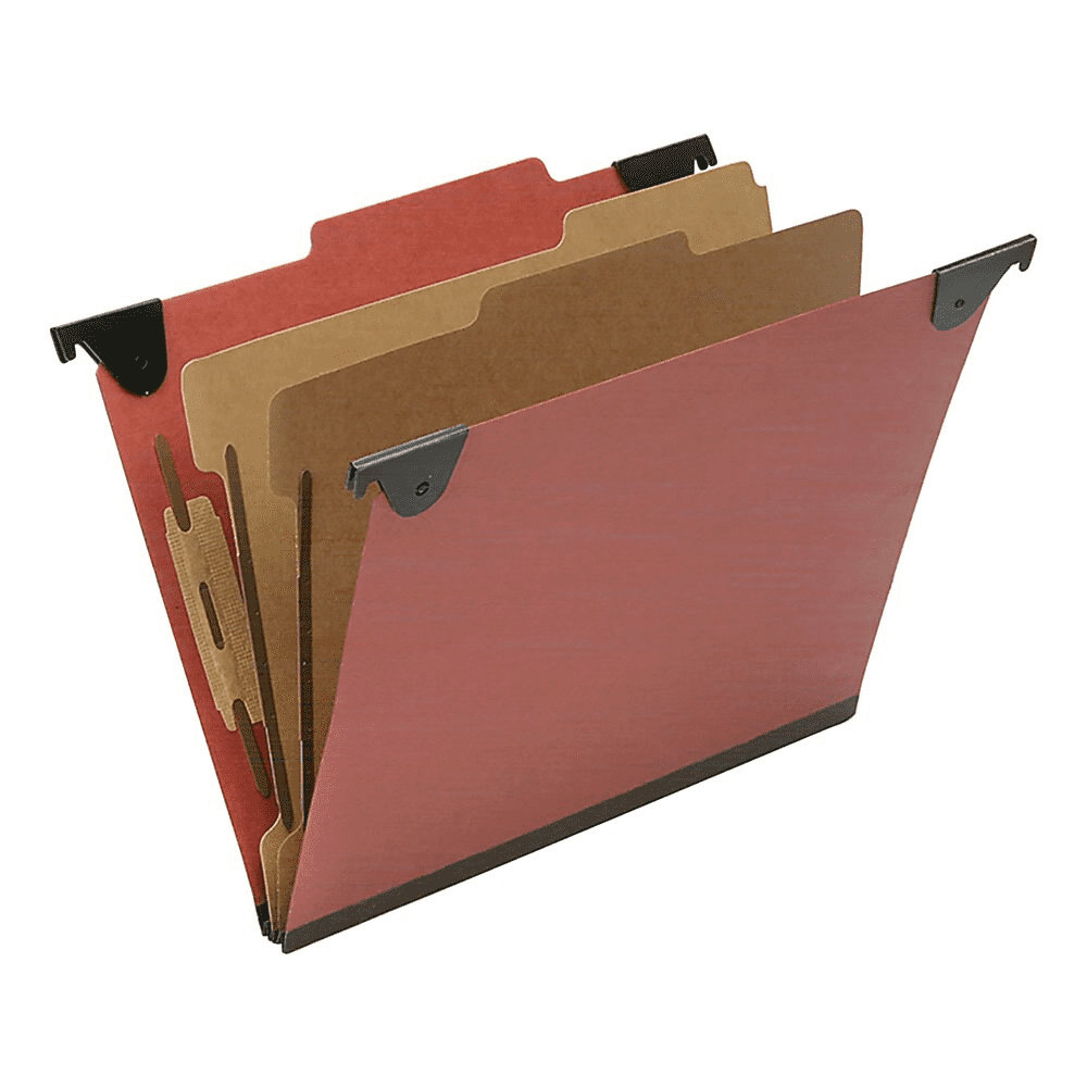 Folder File Hang Ltr Sz Divide 6 Sect 2/5th ROC TopTab Red