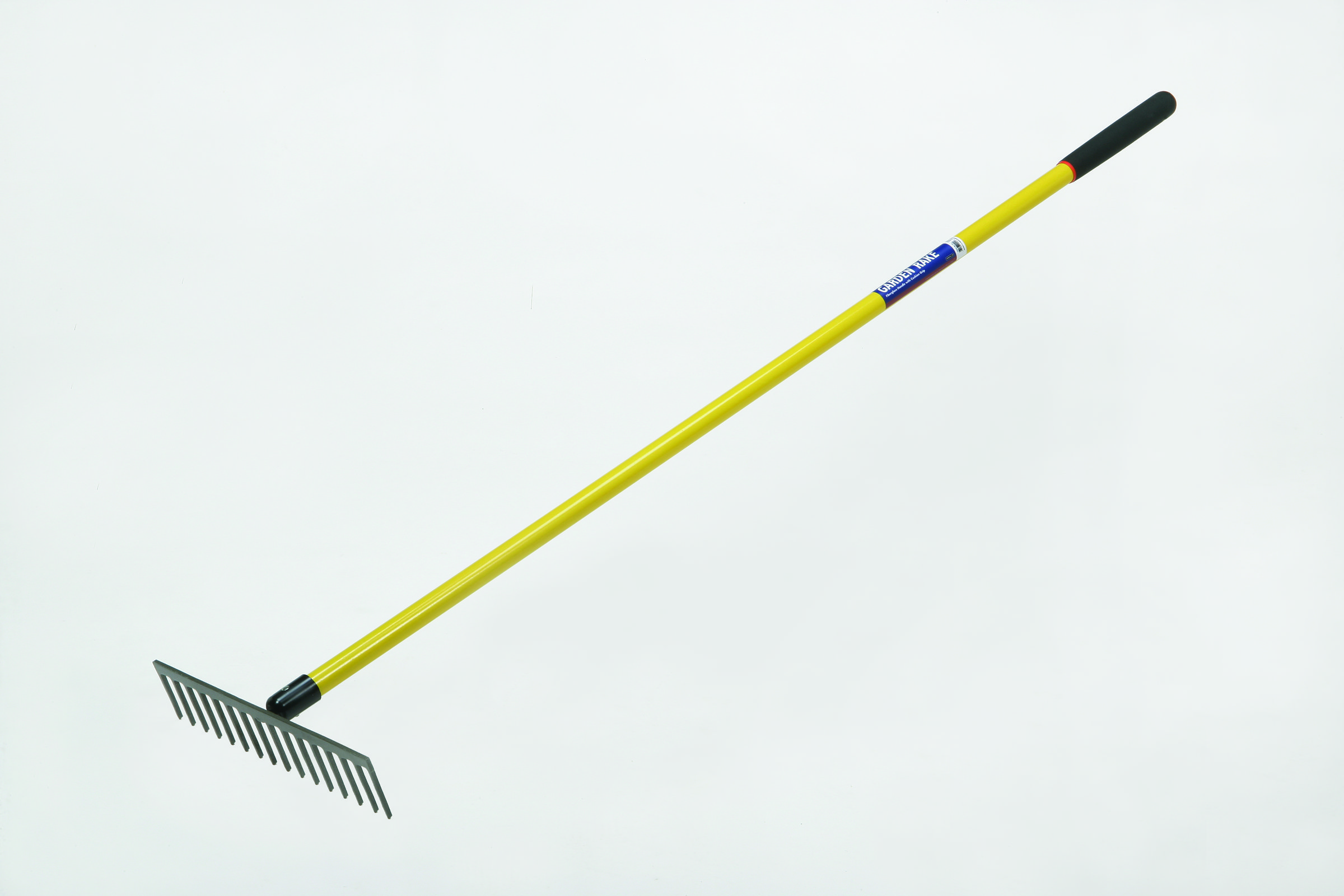 Flat Rake  Steel Head  16 Tines 62 Yellow Flat