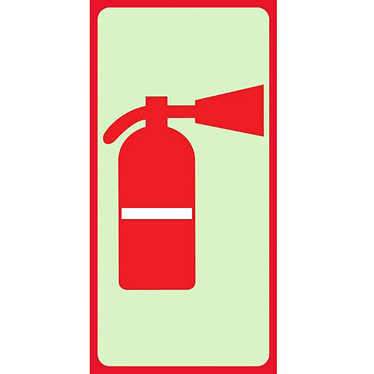 Photoluminescent Fire Extinguisher Sign 6 x 12 Red Fire Extinguisher