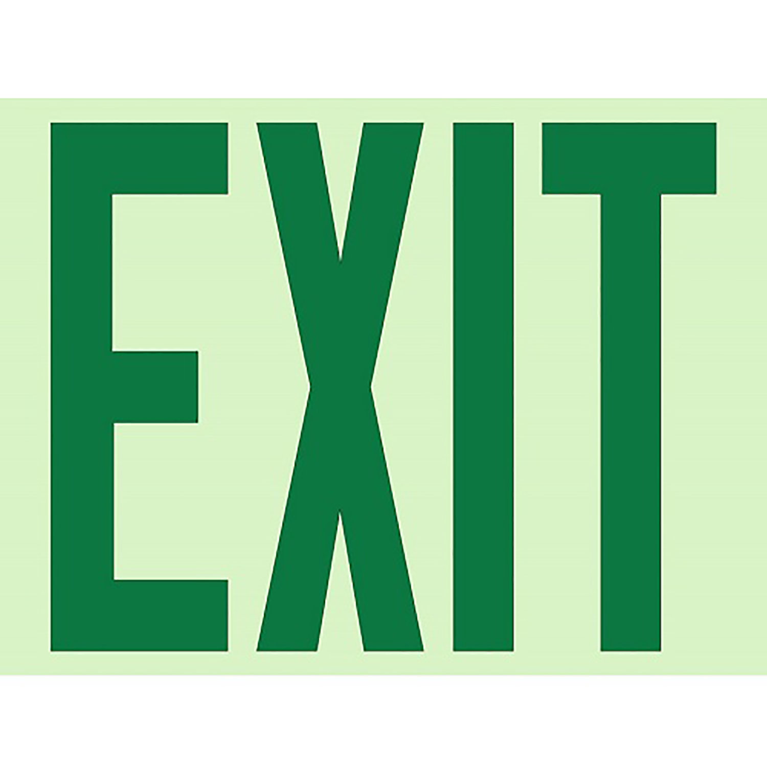 Photoluminescent Exit Sign 12 x 9 Green Exit Sign