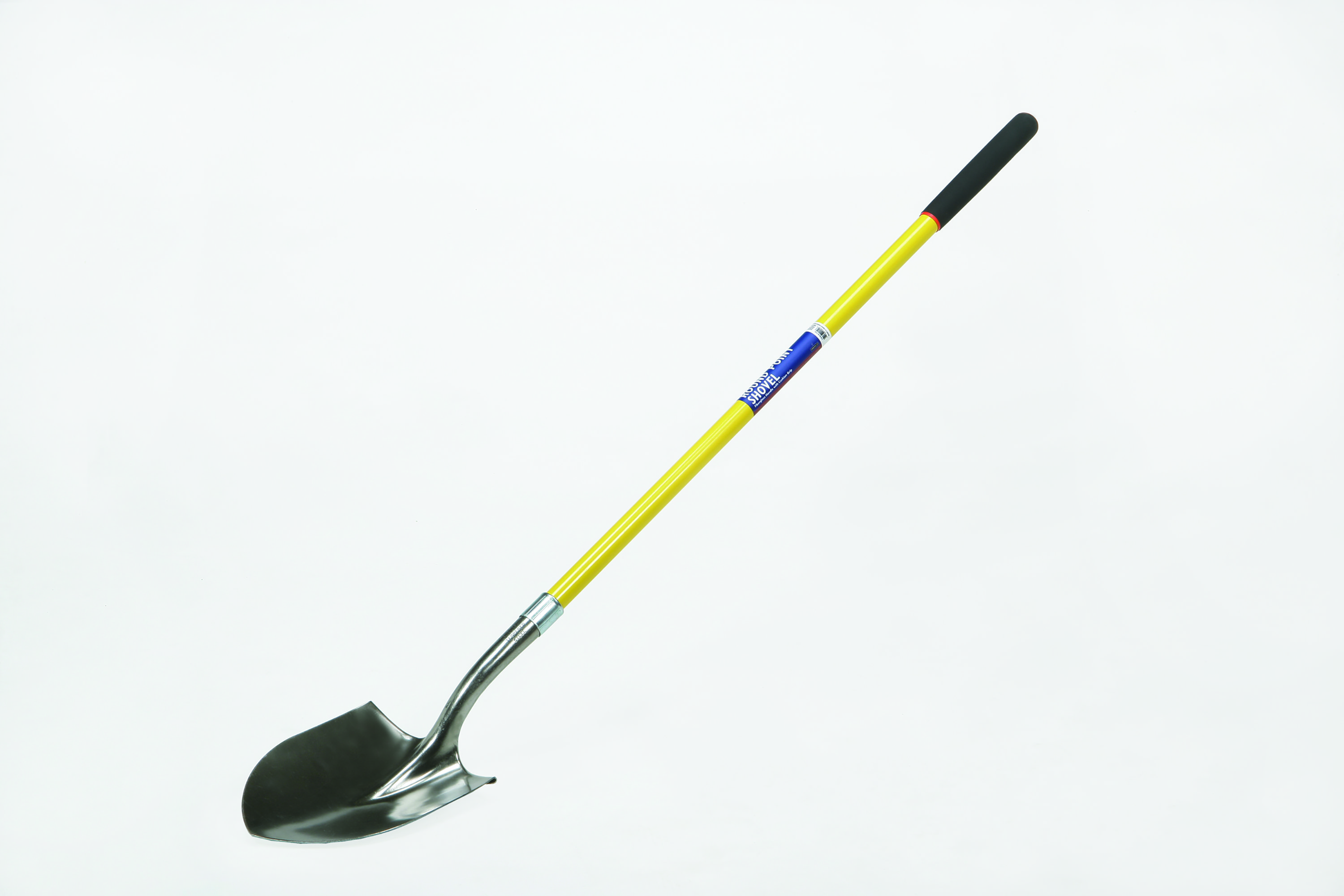 Round Point Shovels  48 Fiberglass Cushioned Grip Handle  Open Back 48 Yellow Open Back