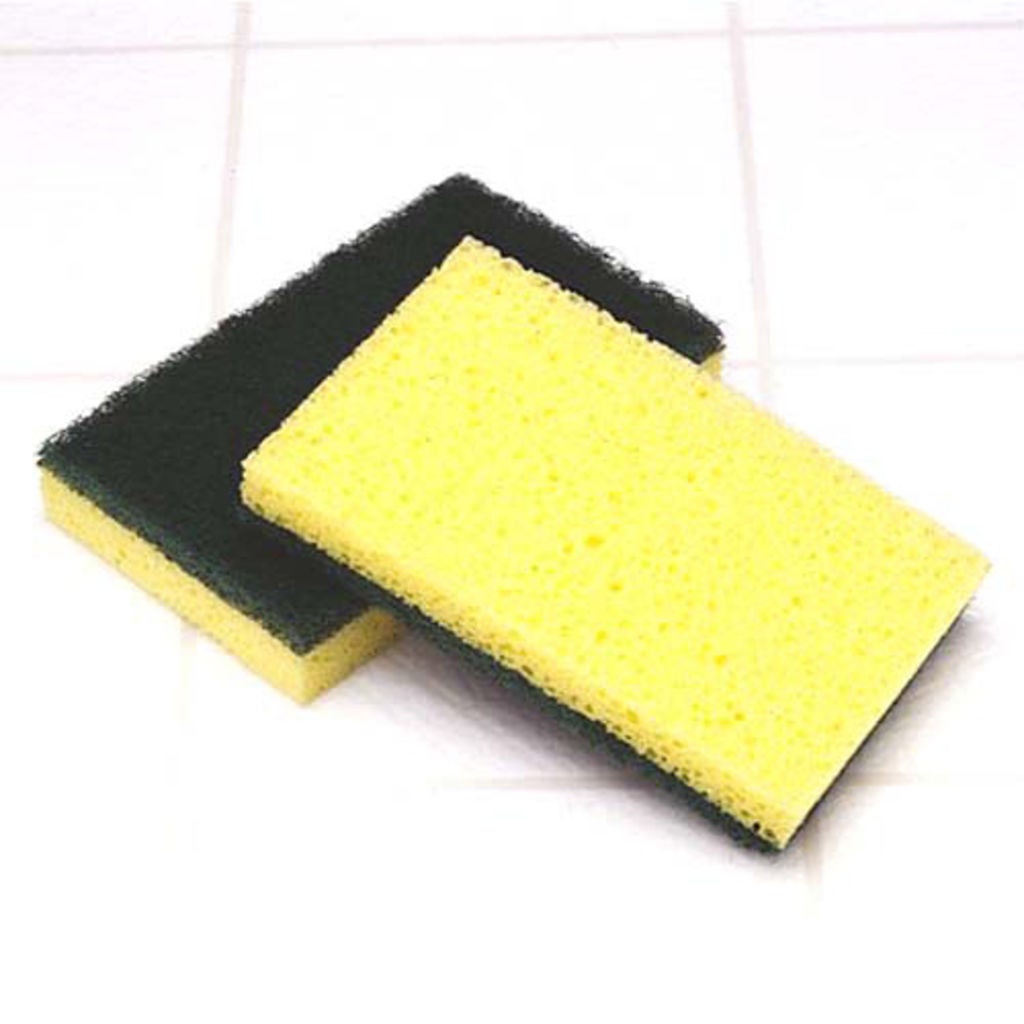 POLYURETHANE FOAM SPONGE BONDED TOGETHER WITH GREEN NONWOVEN SCRUBBER MATERIAL. EASYTOHOLD SPONGE IS 43/4 X 3 X 3/4. FOR USE ON NONSTICK SURFACES. 12 PER BOX.