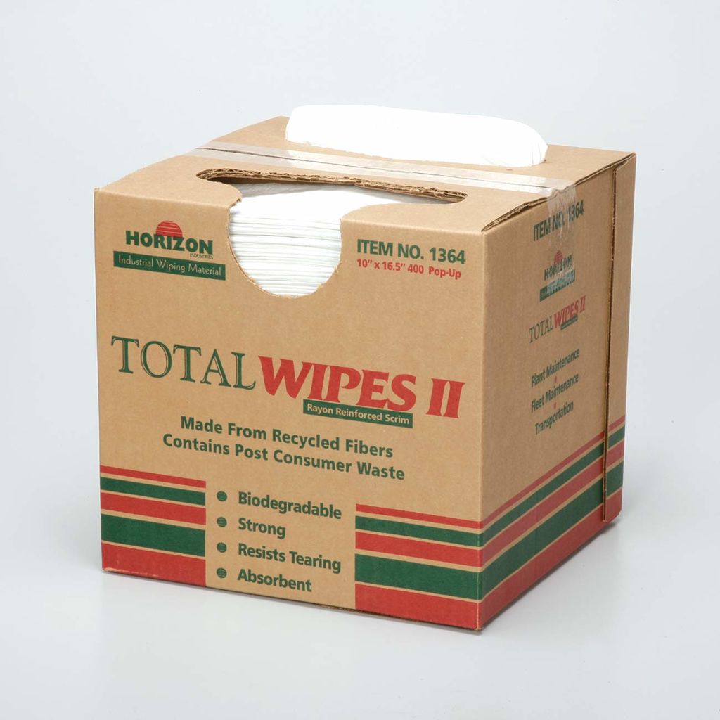 THESE HEAVYDUTY, NONWOVEN WIPING CLOTHS FEATURE SOFT, ABSORBENT CELLULOSE LAYERS SANDWICHED BETWEEN LAYERS OF NONINTERLACED RAYON FIBERS. BOTH THE BASE MATERIAL AND THE REINFORCEMENT FIBERS DECOMPOSE IN LANDFILLS AND SALT WATER, MAKING THEM ENVIRONMENTFRI