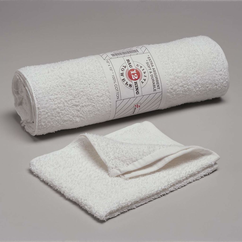 For institutional and other areas where absorbency is important.  White 19 x 16 Shop Towels