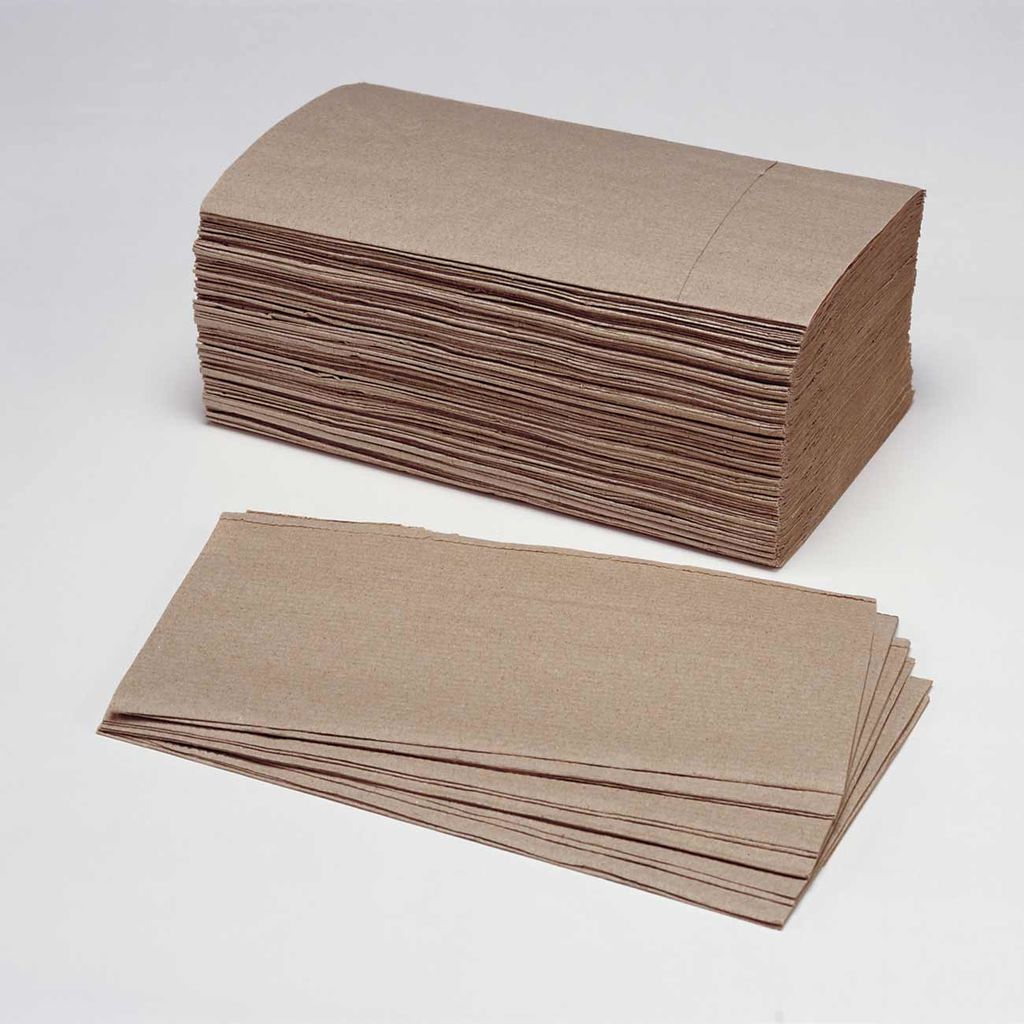 FOR USE WITH PAPER TOWEL DISPENSER NSN 4510002248549. SINGLEFOLD, UNBLEACHED KRAFT PAPER TOWEL HAS A 5 3/8 INCH DEEP FOLD AND IS 9 1/4 INCHES WIDE.