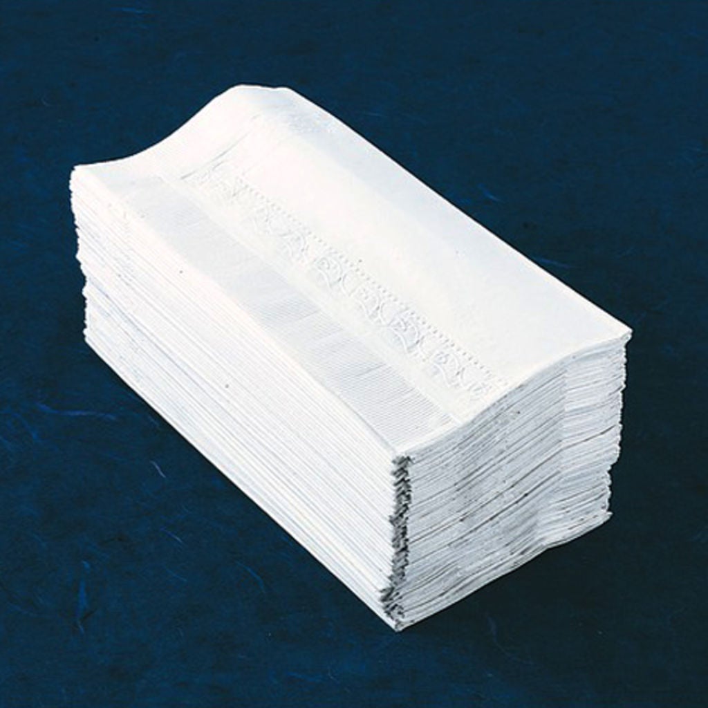 THREEPLY EMBOSSED DINNERSIZE NAPKIN IS FOLDED EIGHT TIMES. STANDARD PAPER NAPKIN IS IDEAL FOR GENERAL TABLE OR HOSPITAL USE.