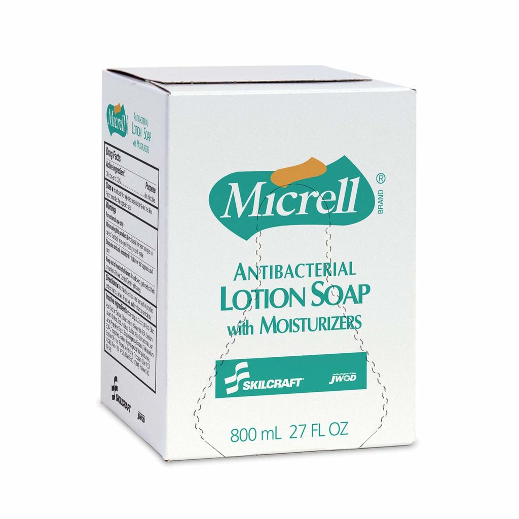 Specially formulated with a quickacting antimicrobial agent (PCMX) to kill germs. A light scent and an effective degreasing agent that make it perfect for food service environments.  Clear 800mL Lotion Soap