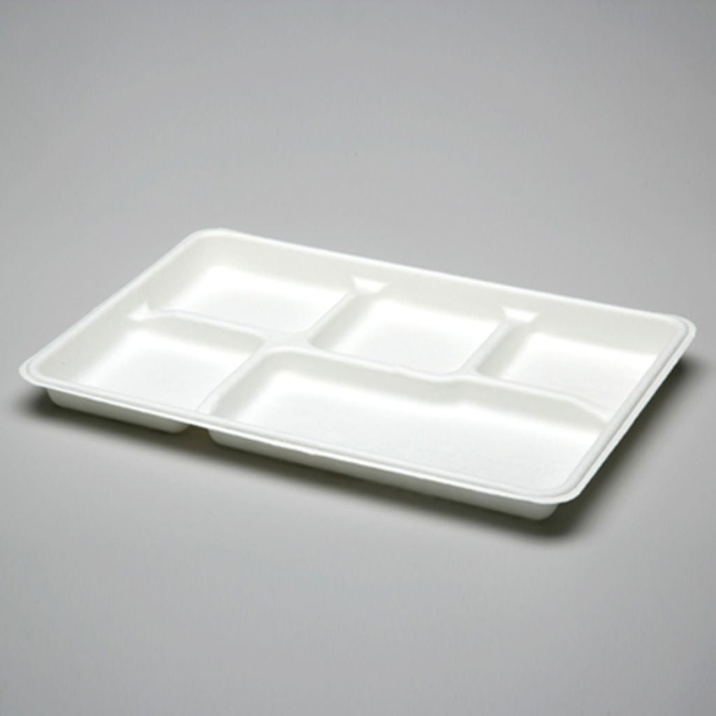 TRAY, MESS, 5 COMPARTMENTS, WHITE