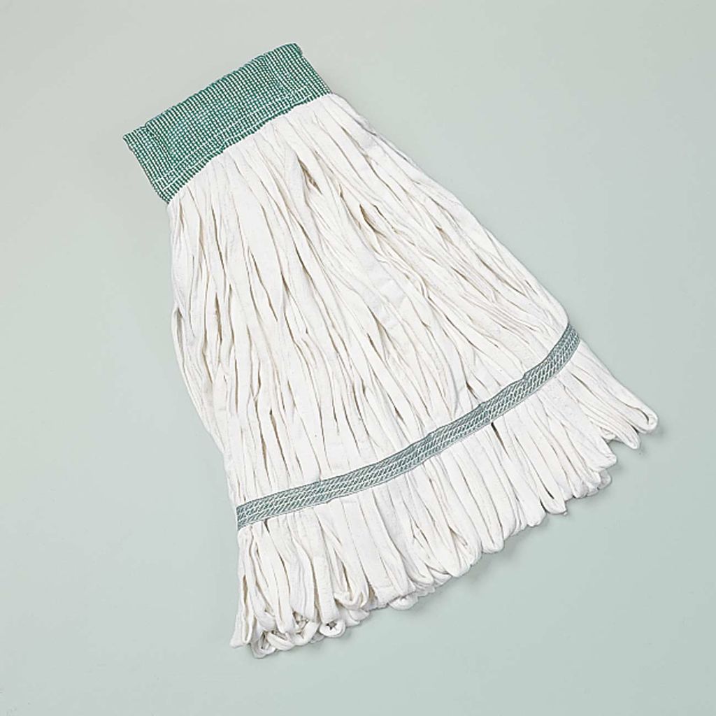 Mop head designed for rough or textured surfaces such as tile, concrete and nonslip floors. White Large