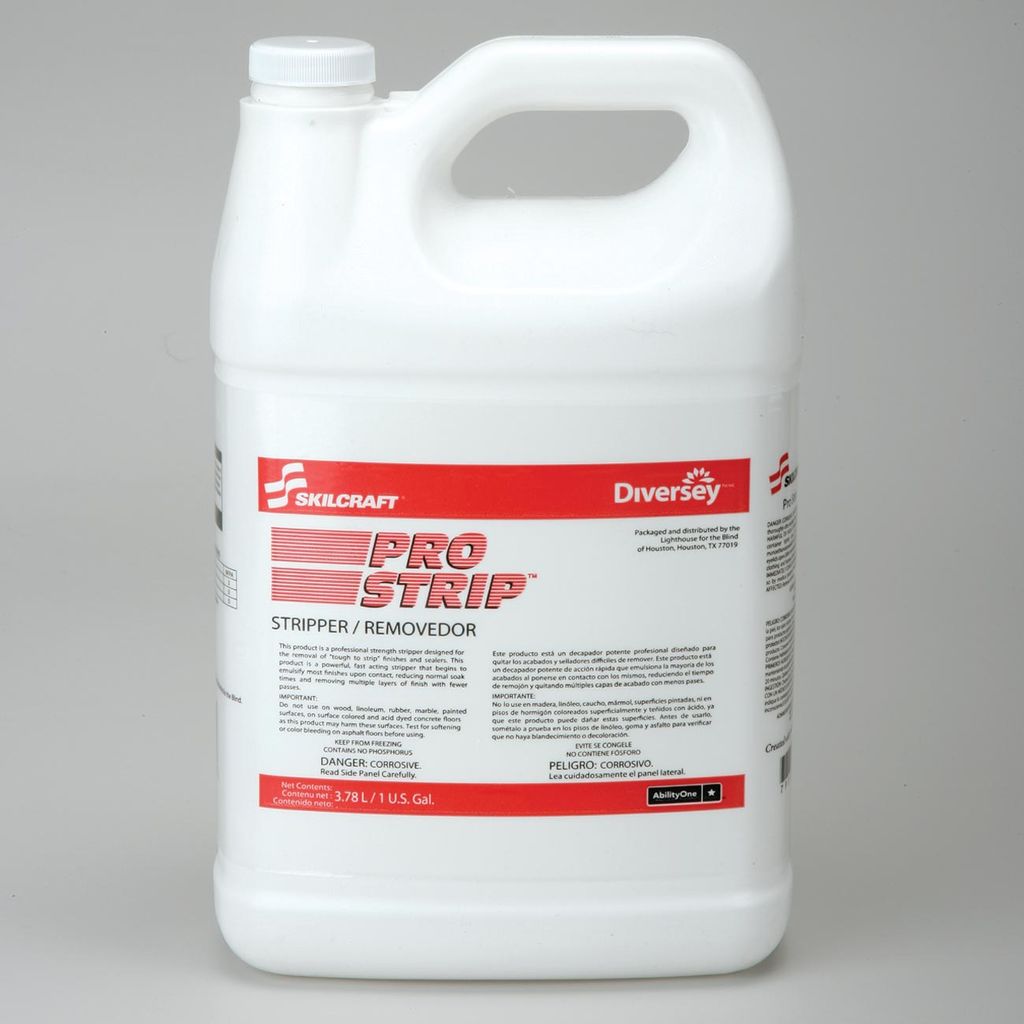 A professional strength floor stripper designed for the removal of tough to strip finishes and sealers.  1Gallon Floor Stripper