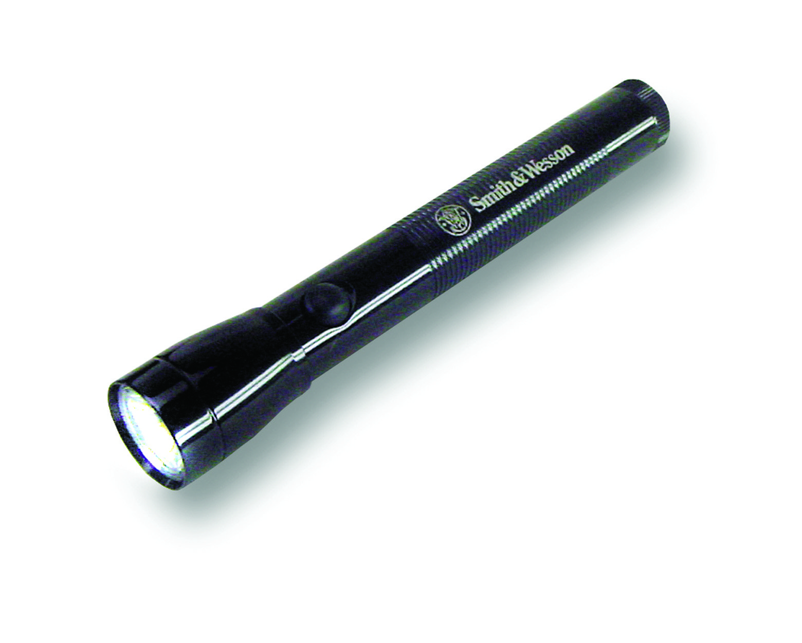 SKILCRAFT Aluminum Flashlight  61/2 Long  Includes 2 AA Batteries & Belt Holster  Black 61/2 Black