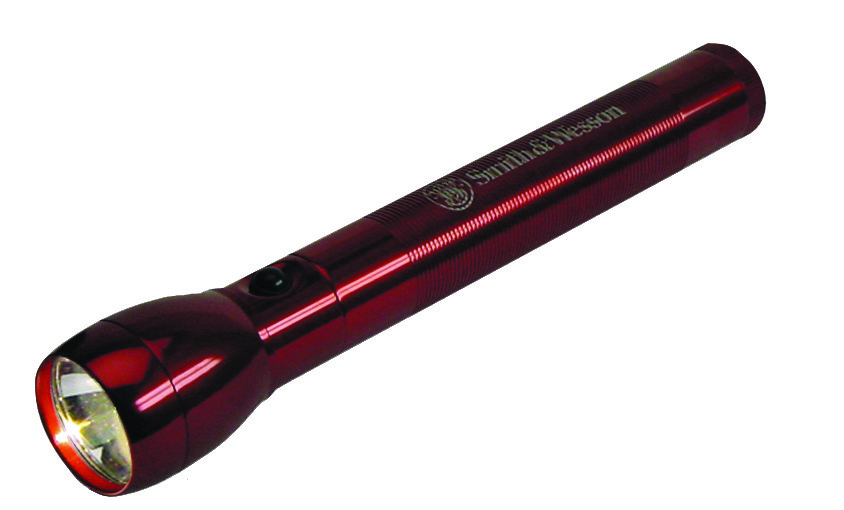 SKILCRAFT Aluminum Flashlight  61/4 Long  Includes 2 AA Batteries & Belt Holster  Red 61/4 Red