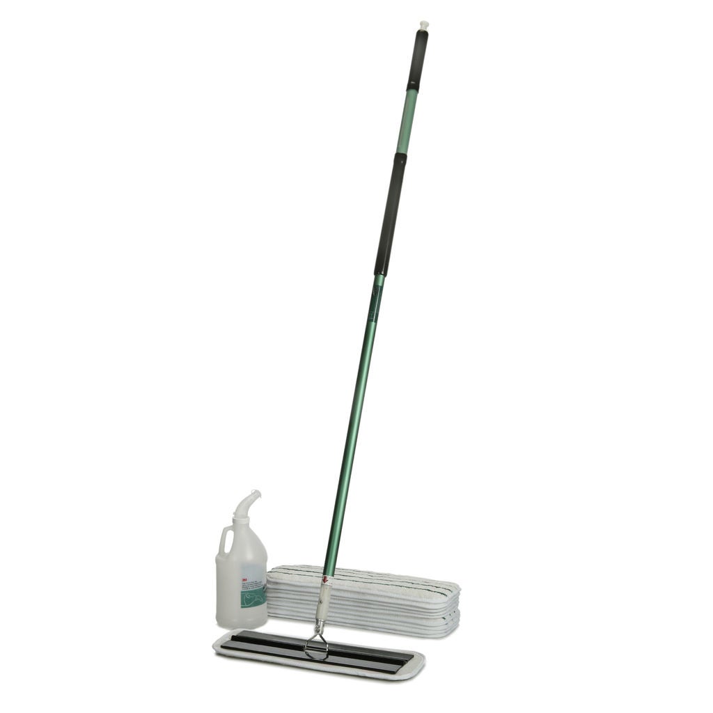 CLEANING IS A MUCH MORE PRODUCTIVE PROCESS WITH THE 3M? EASY SCRUB STARTER KIT, SAVING YOU TIME AND MONEY. FLAT WET MOP SYSTEM CLEANS AND SCRUBS UP TO 3 TIMES FASTER, REDUCING CLEANING TIME BY UP TO 50% AND REDUCING CHEMICAL WASTE BY AS MUCH AS 80%. ELIMI