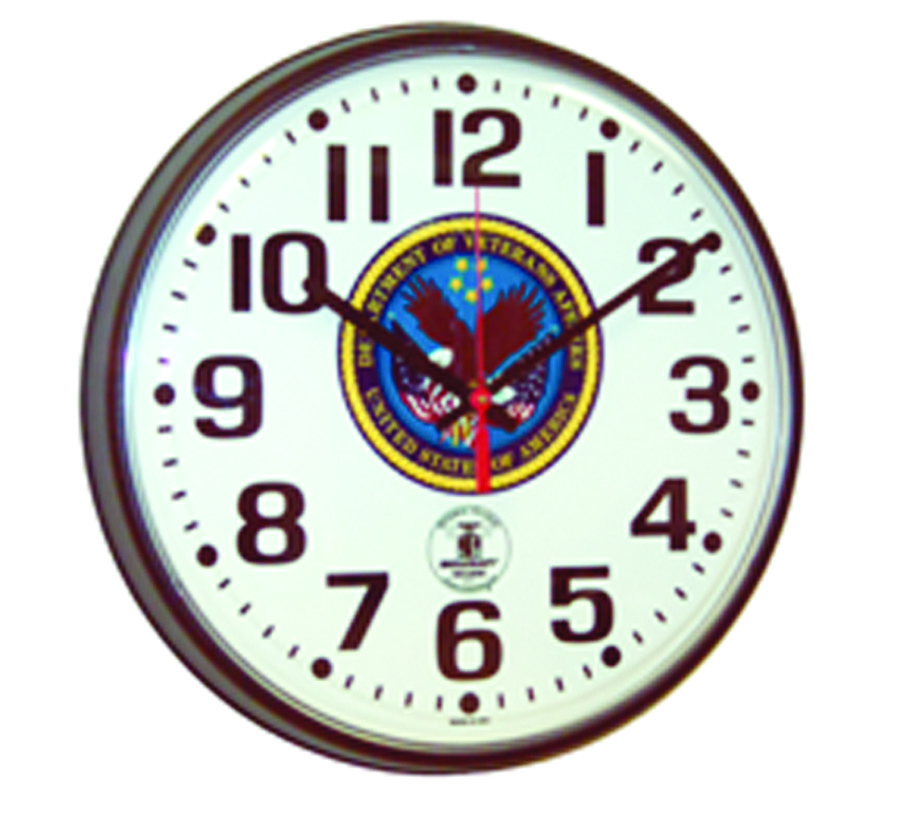 Clock, Wall, Atomic, Black, Custom Logo, 12 3/4 Diameter