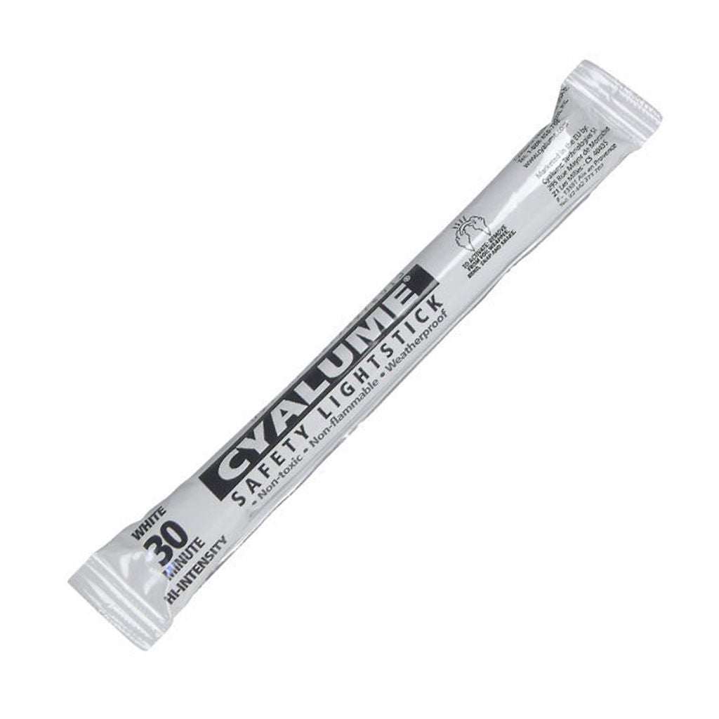 Lightstick (Chemlight)  Lightsticks, Chemlights, Waterproof, 6, White, High Intensity, 30 Minutes, 10/BX. NSN 6260012470368