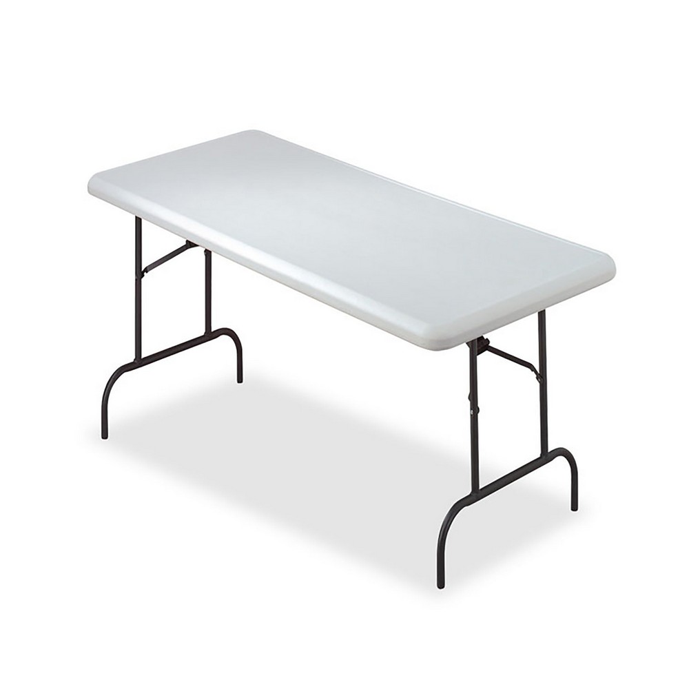 Rectangular Folding Table  1200 lb weight capacity  60 W x 29 H x 30 D  Platinum Gray 60 x 29 x 30 Platinum 1200Pound Capacity