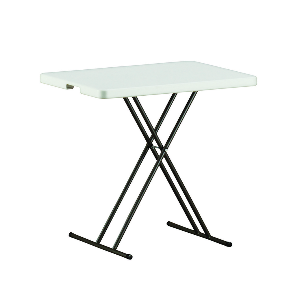 Personal Adjustable Height Folding Table  30 W x 20 D x 2528 H  25 lb Weight Capacity  Platinum Gray 30 x 20 x 2528 Platinum 25Pound Capacity