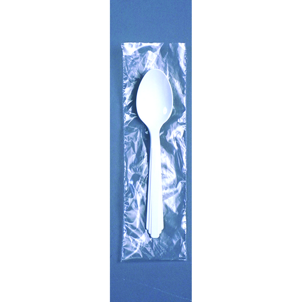 PLASTIC FLATWARE HEAVYDUTY, TYPE III TEASPOON, INDIVIDUALLY WRAPPED