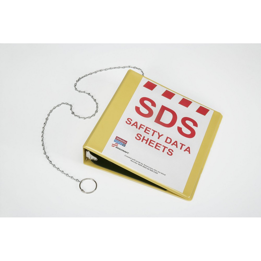 SKILCRAFT Global Harmonized System Safety Data Sheet Binder  Yellow SDS Binder