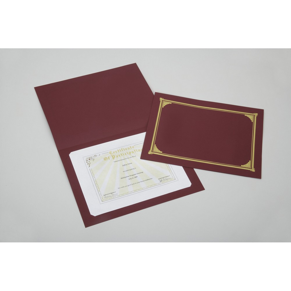SKILCRAFT Certificate Holders  Burgundy 93/4 x 121/2 Burgundy