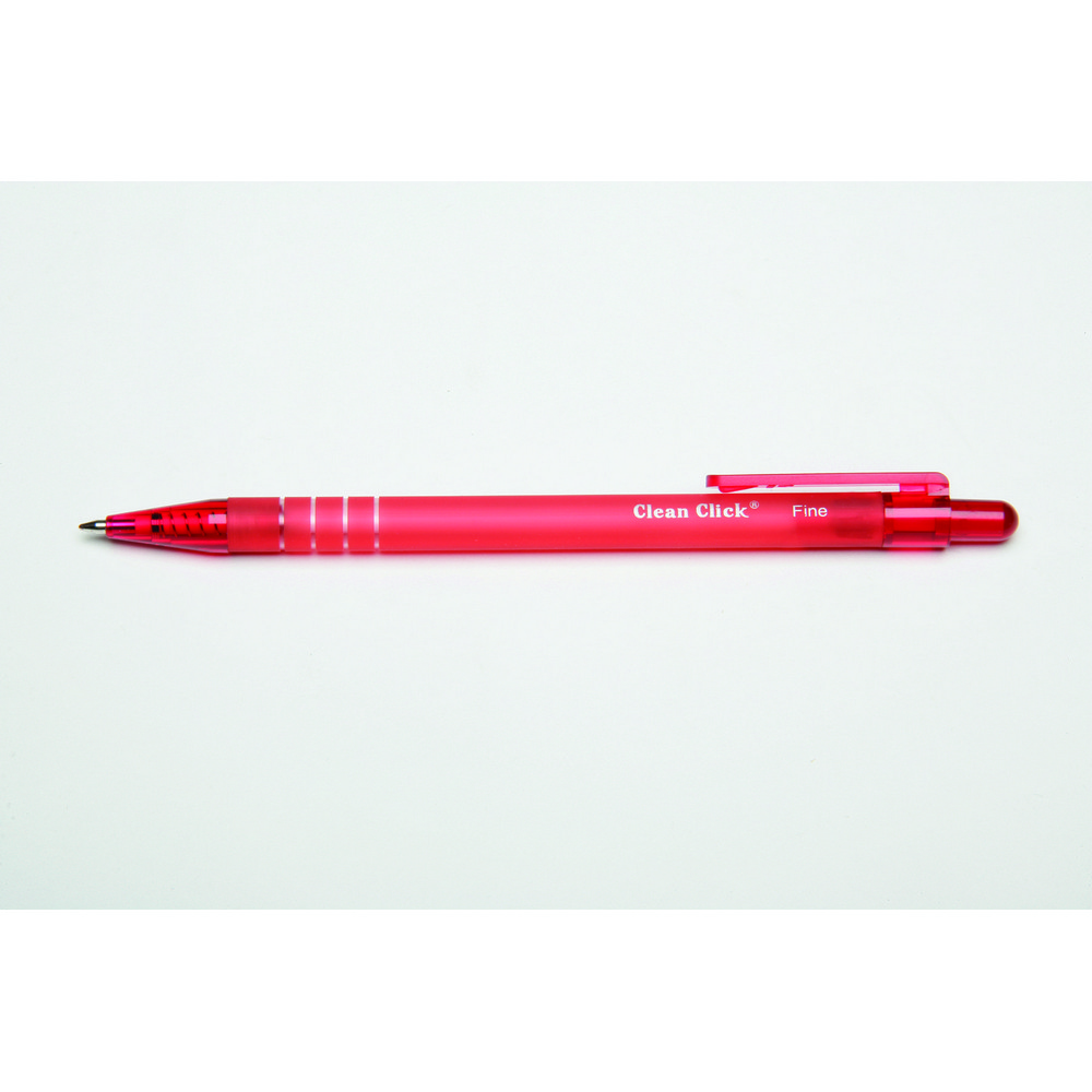 Clean Click  Fine Point  Red Ink 0.5mm Red Retractable