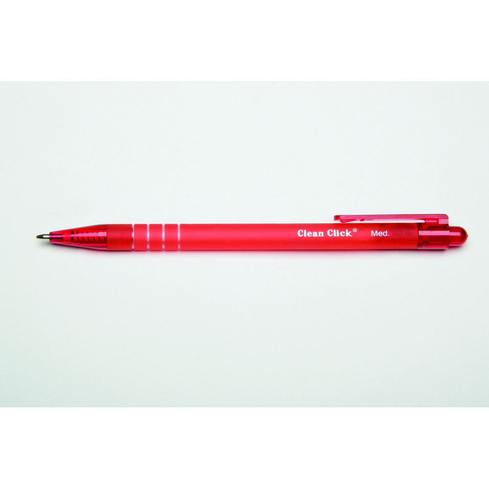 Clean Click  Medium Point  Red Ink 0.7mm Red Retractable