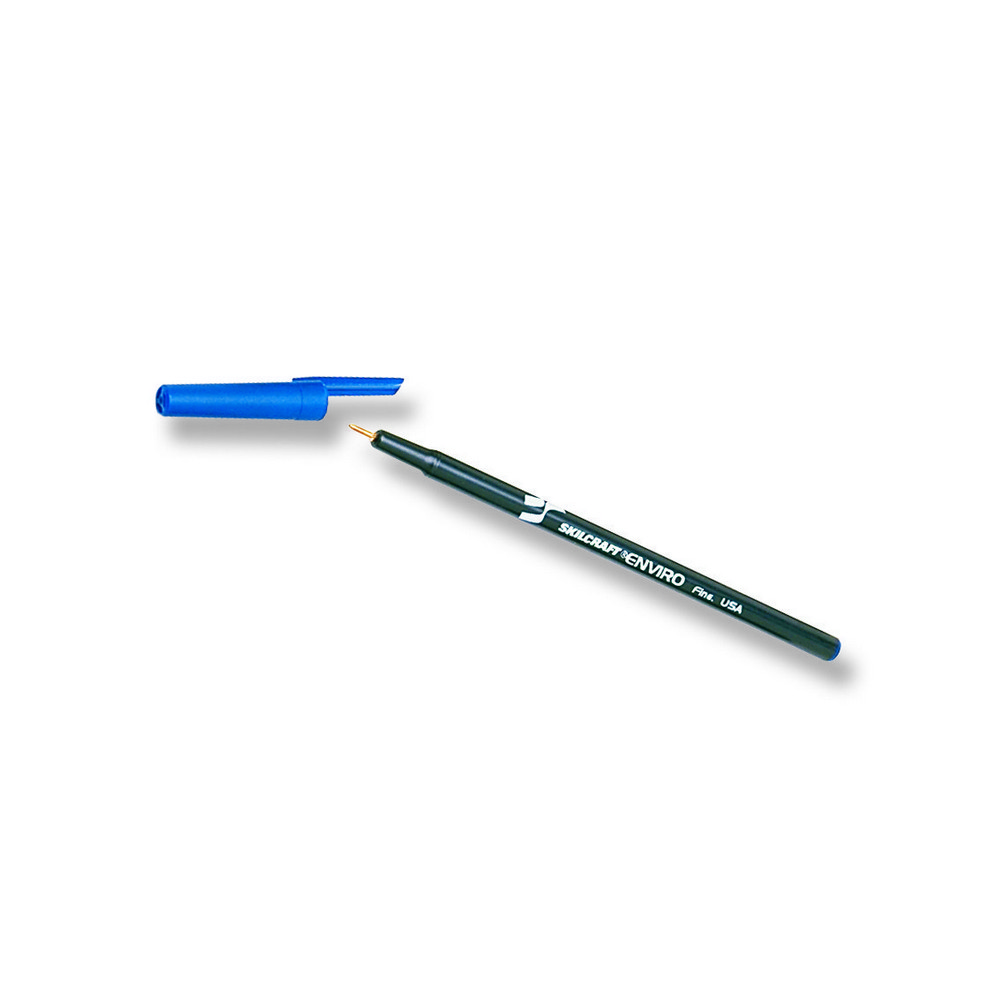 Environmental Ballpoint Stick Pen  Fine Point  Blue Ink 0.5mm Blue Fine Point