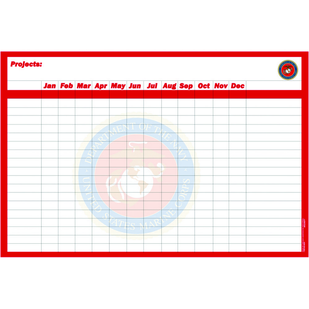 Calendar, Wall, Custom, Erasable, 12Month, 24 x 36