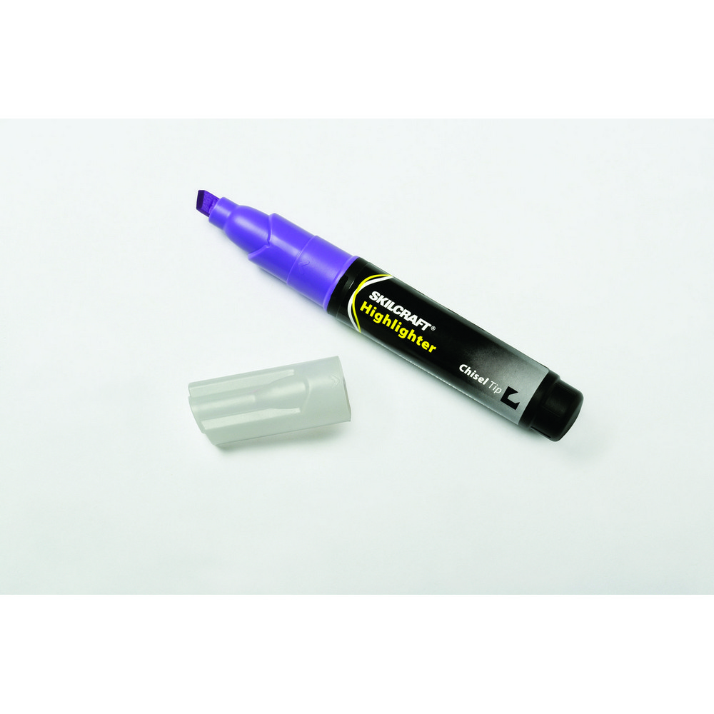 Large Fluorescent Highlighter  Purple Ink Chisel Tip Purple