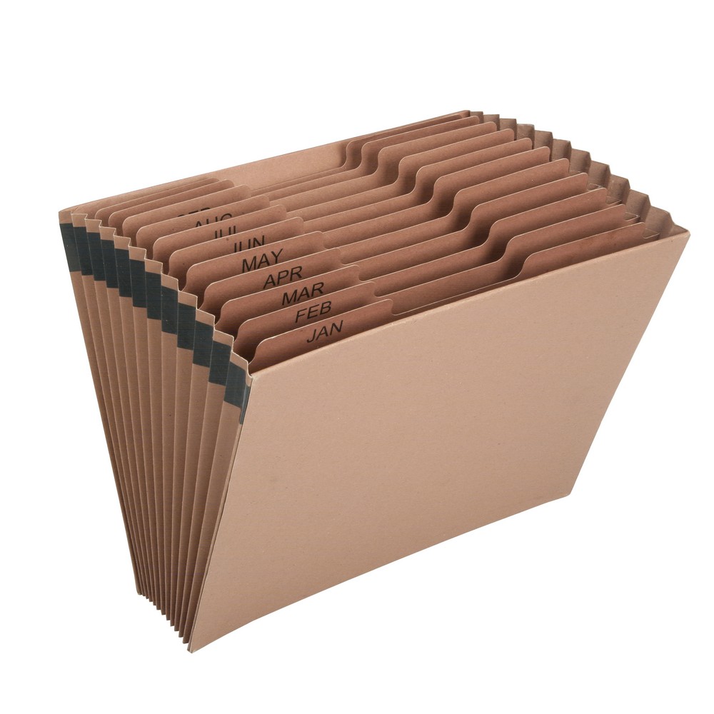Keep better track of the months with the heavyduty kraft organizer.
