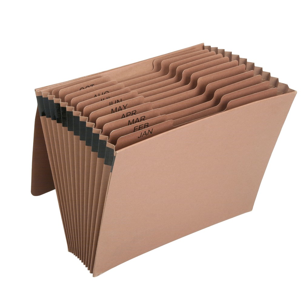 Expanding File Folder  Flap & Elastic Band Closure  Letter Letter Brown Flap & Elastic Band Closure