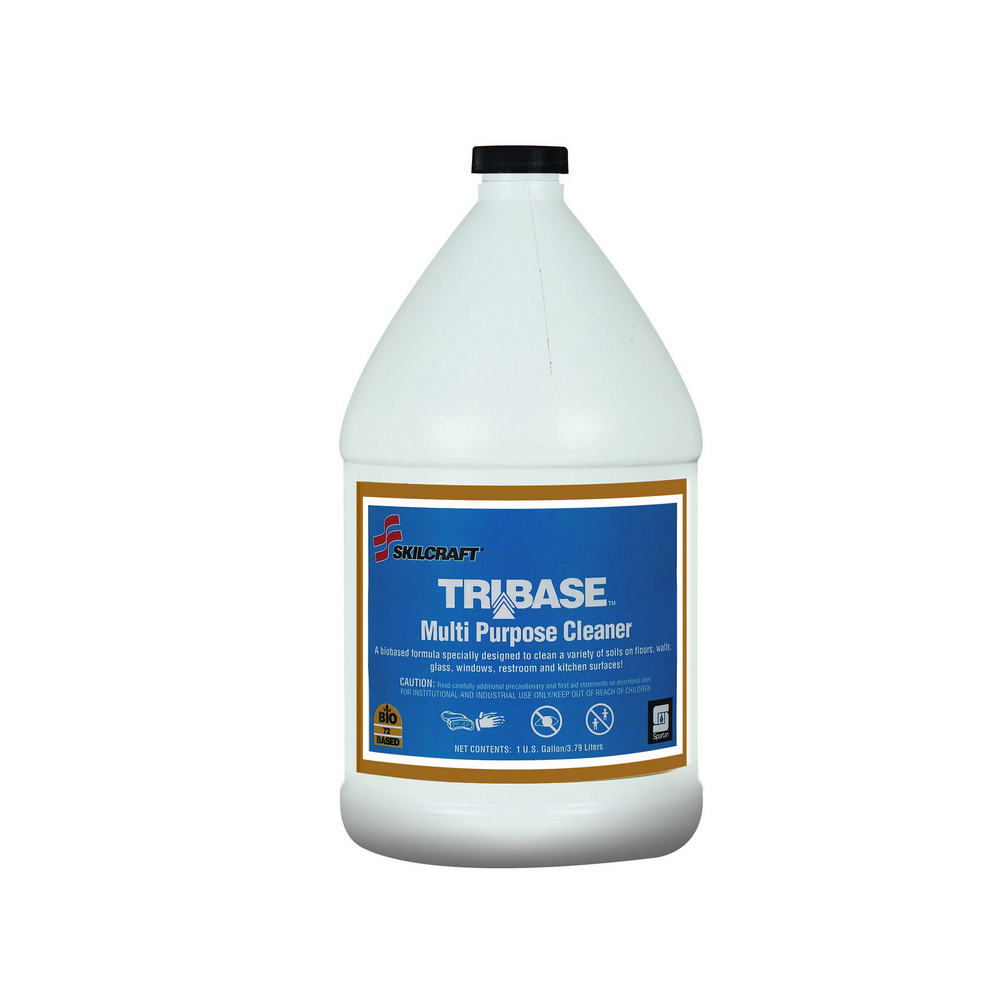 SKILCRAFT Spartan BioRenewables TriBase MultiPurpose Cleaner  1 Gallon Bottle 1Gallon Clear Multipurpose Cleaner