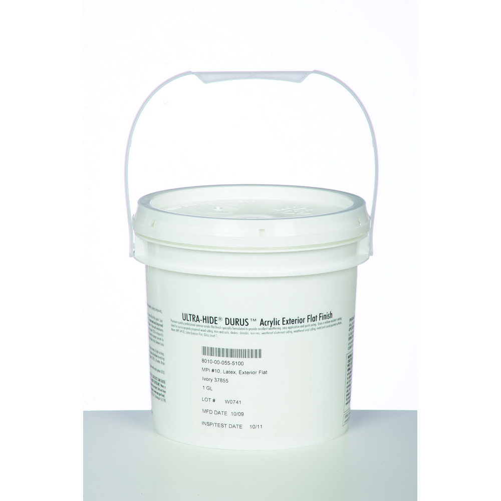 Paint, Latex, Flat, Exterior, Ivory, 1 Gallon