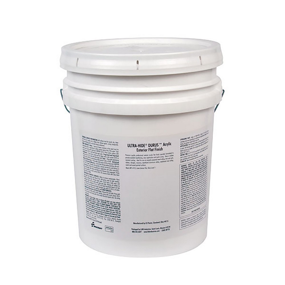 Paint, Latex, Flat, Exterior, Gray, 5 Gallons