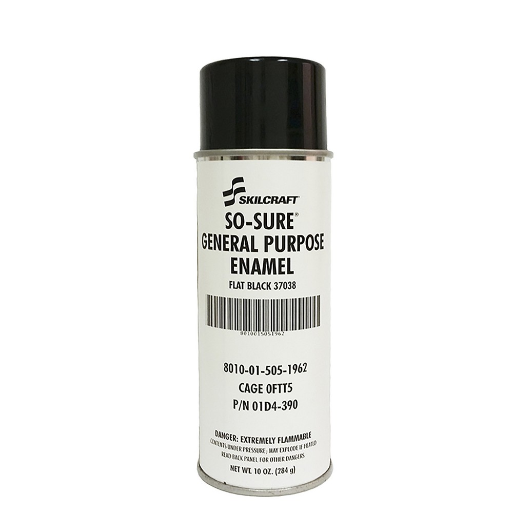 ECOSURE Industrial Enamel Aerosol Paint  Flat Black, 37038  Black Type I  AA2787