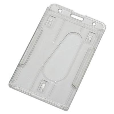 SKILCRAFT DUAL CARD ID HOLDER  CLEAR 4 X 2.75IN PLASTIC