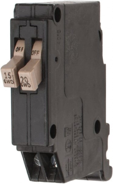 EATON CUTLER-HAMMER 15, 20 Amp, 120 VAC, 1 Pole, Plug In Twin Circuit Breaker