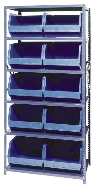 QUANTUM STORAGE 18 Deep x 36 Wide x 75 High, Steel Open Hopper Storage Unit
