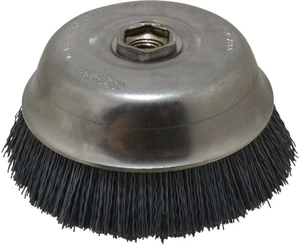 OSBORN 6 Diam 5/811 Threaded Arbor Silicon Carbide Fill Cup Brush