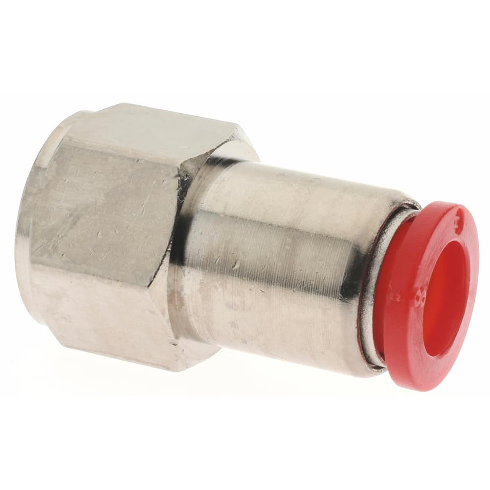 NORGREN 8mm Tube OD, 1/4 BSPP Brass PushtoConnect Tube Female Connector
