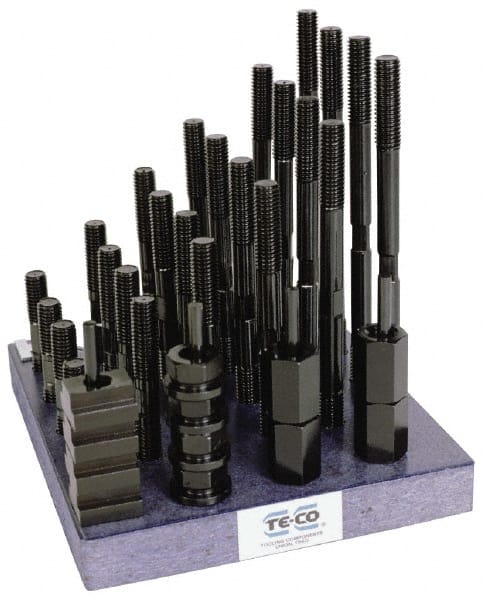 TE-CO TNut & Stud Kits; Stud Thread Sizes: 3/816 ; TSlot Size (Inch): 9/16 ; TSlot Nut Width (Inch): 7/8 ; Number of Pieces: 38 ; Stud Lengths (Inch): 3; 4; 5; 6; 7; 8