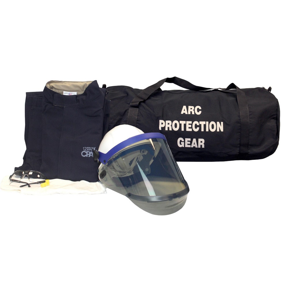 CHICAGO PROTECTIVE APPAREL Arc Flash Clothing Kits; Protection Type: Arc Flash ; Garment Type: Jacket; Pants; Hoods ; Maximum Arc Flash Protection (cal/Sq. cm): 12.00 ; Size: 2XLarge ; Glove Type: Not Included ; Head or Face Protection Type: Electrical Pr