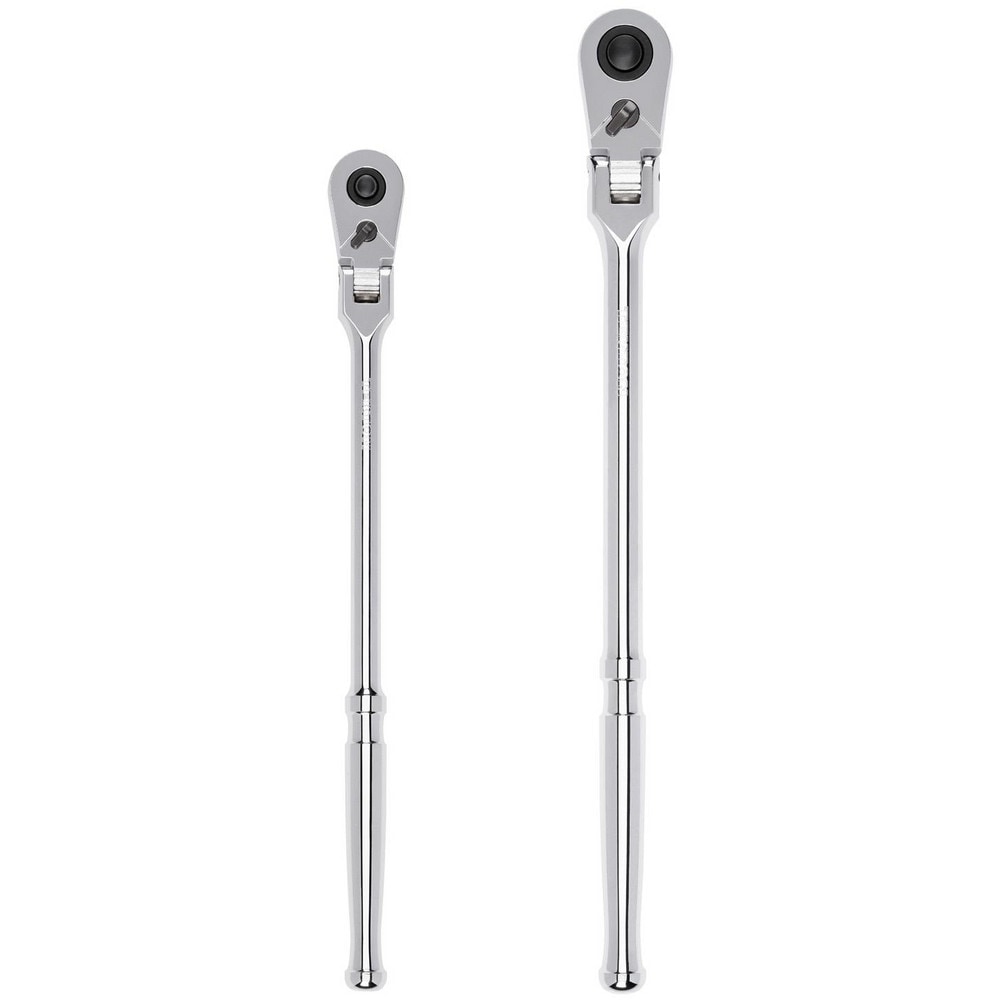 TEKTON Ratchet Sets; Drive Size: 3/8 in; 1/2 in ; Overall Length (Inch): 12; 14 ; Head Shape: Pear ; Head Style: Flexible ; Head Features: Compact ; Material: Steel